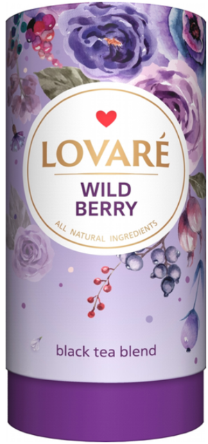 Чай чорний цейлонський листовий з ягодами і пелюстками квітів Lovare Дикі ягоди 80 г